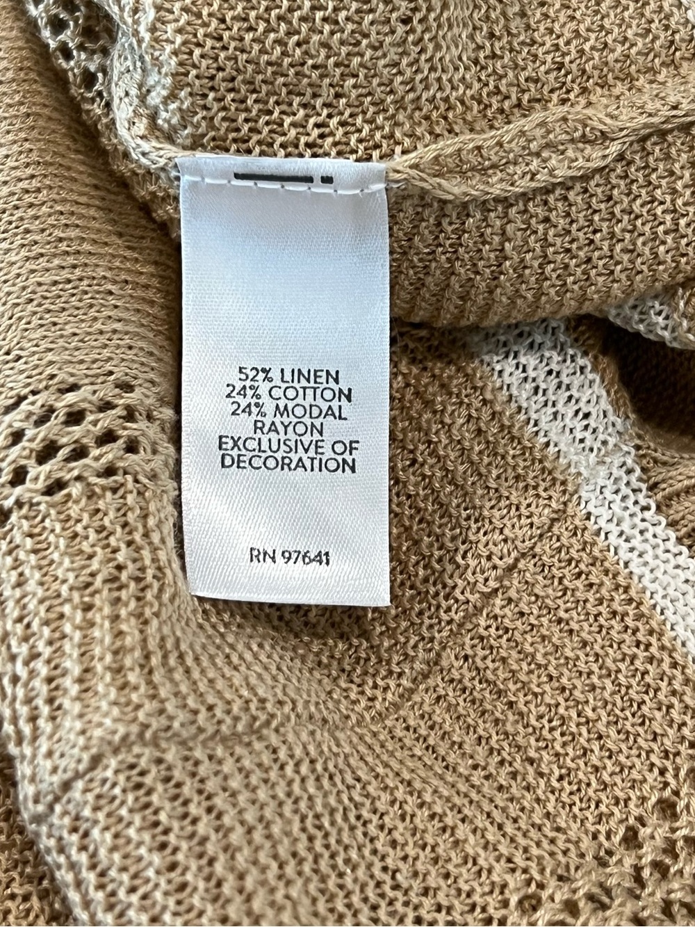 J.Jill Sand & Sea Linen Blend Sweater Large Coastal Lightweight Knit Beach Top - Picture 5 of 6